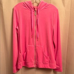 Lilly Pulitzer velour Pink Women's Hoodie Jacket
